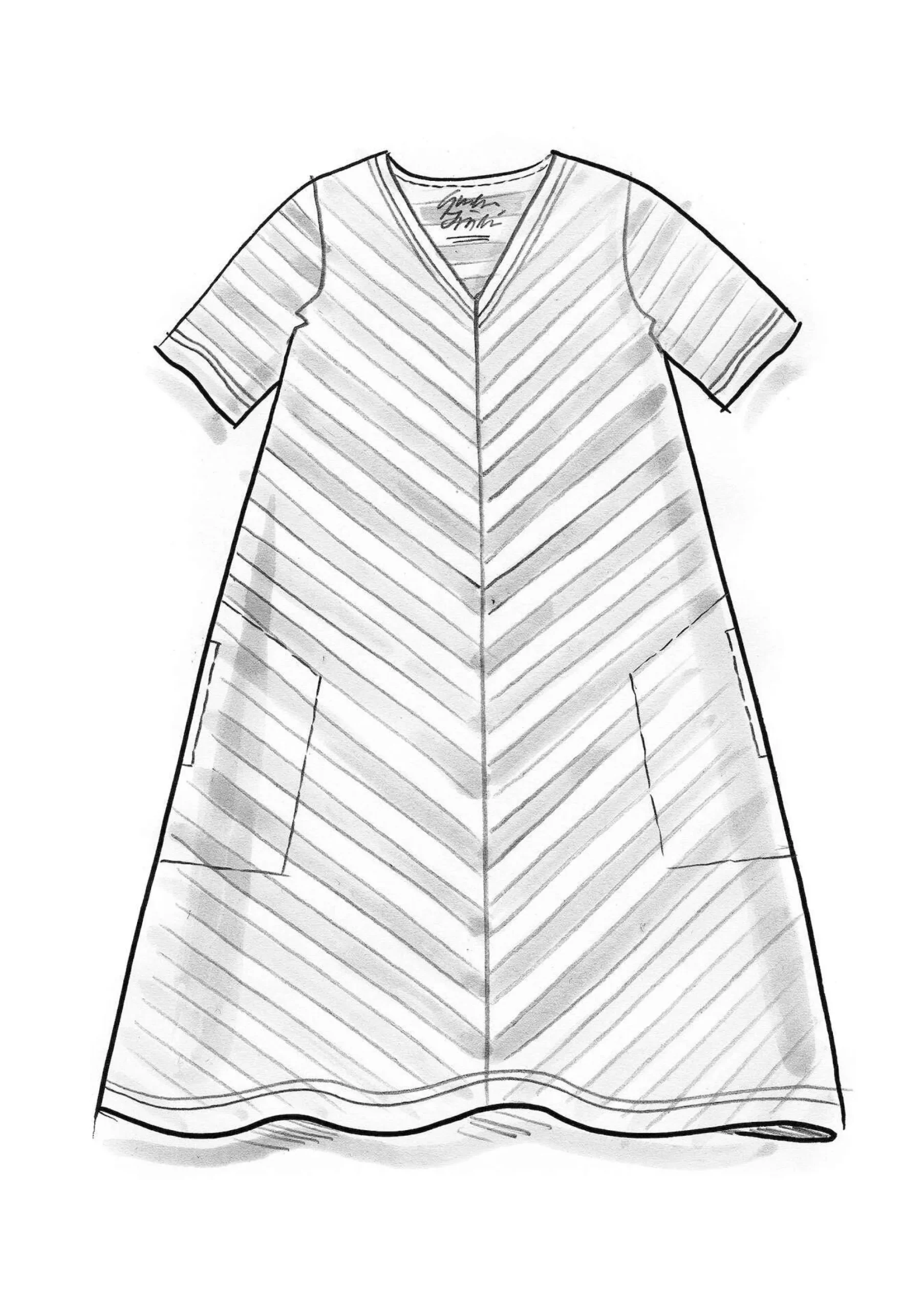 Discount Gudrun Sjödén Basic-Streifenkleid Aus Bio-Baumwolle hellkräutergrün-limettengrün