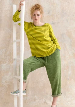 Hot Gudrun Sjödén Basic-Streifenshirt Aus Bio-Baumwolle hellkräutergrün-limettengrün