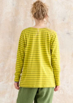 Hot Gudrun Sjödén Basic-Streifenshirt Aus Bio-Baumwolle hellkräutergrün-limettengrün