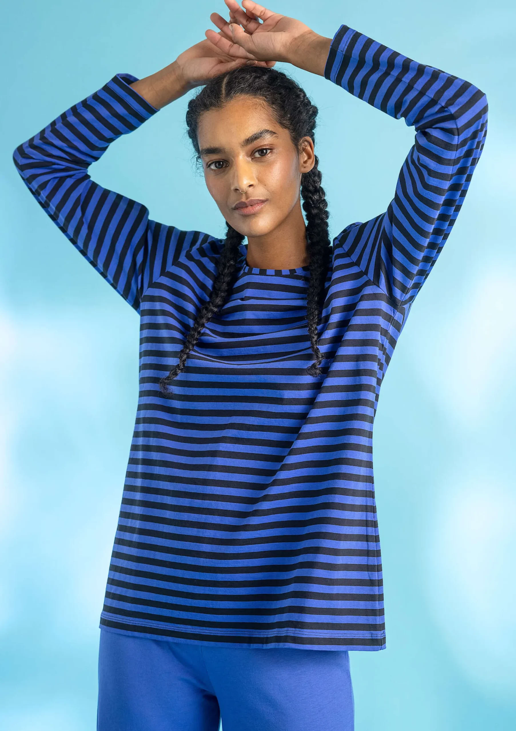 Online Gudrun Sjödén Basic-Streifenshirt Aus Bio-Baumwolle brillantblau-schwarz