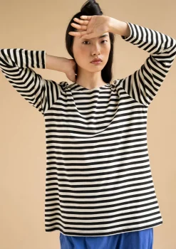 Best Gudrun Sjödén Basic-Streifenshirt Aus Bio-Baumwolle schwarz-ungebleicht
