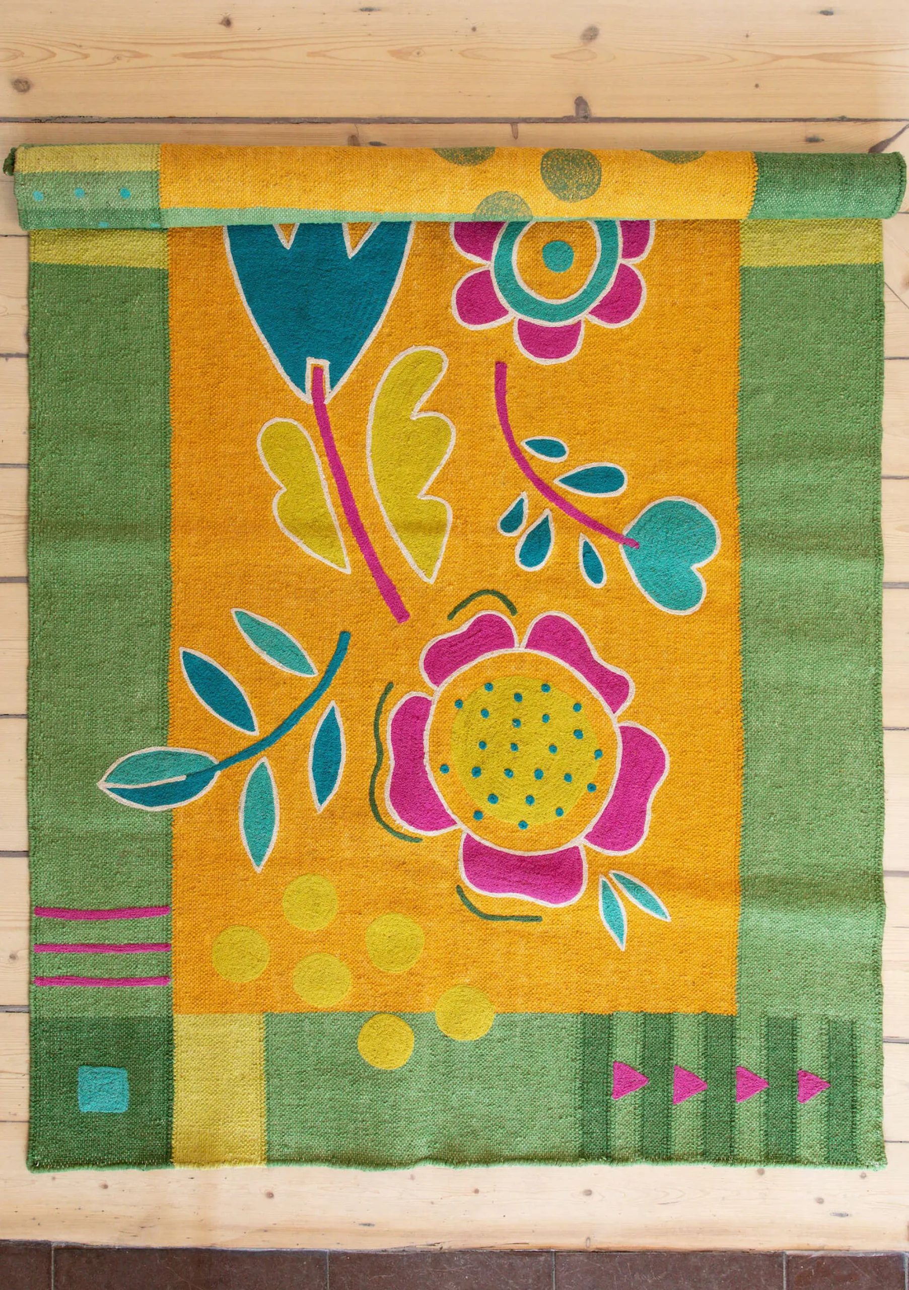 New Gudrun Sjödén Bestickter Teppich Flowers Aus Bio-Baumwolle zikade