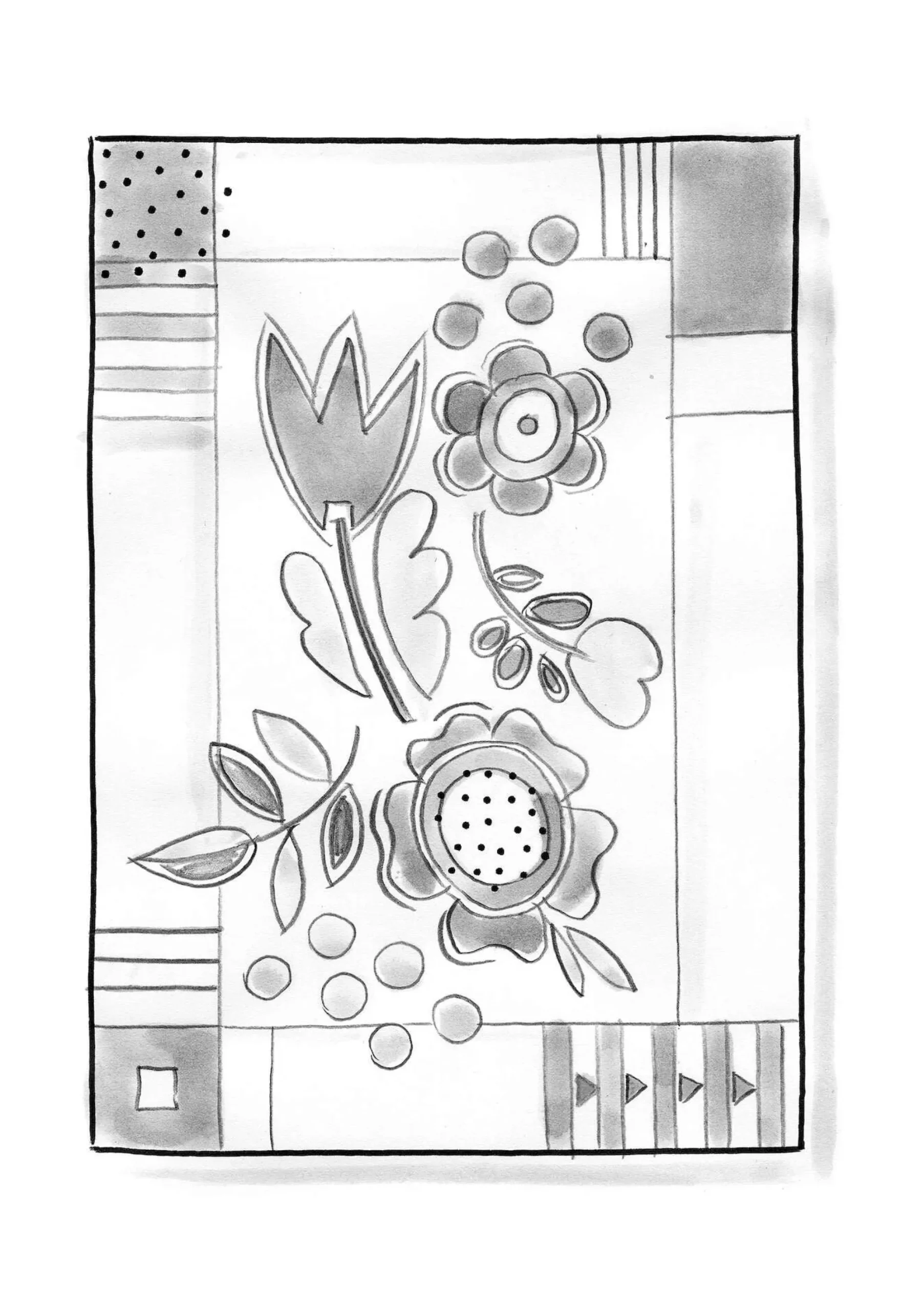 New Gudrun Sjödén Bestickter Teppich Flowers Aus Bio-Baumwolle zikade