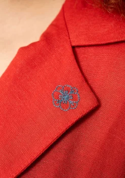Clearance Gudrun Sjödén Blazer Margit Aus Leinen/Modal-Gewebe papageienrot