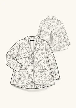 Outlet Gudrun Sjödén Blazer Margit Aus Leinen/Modal-Gewebe vanille