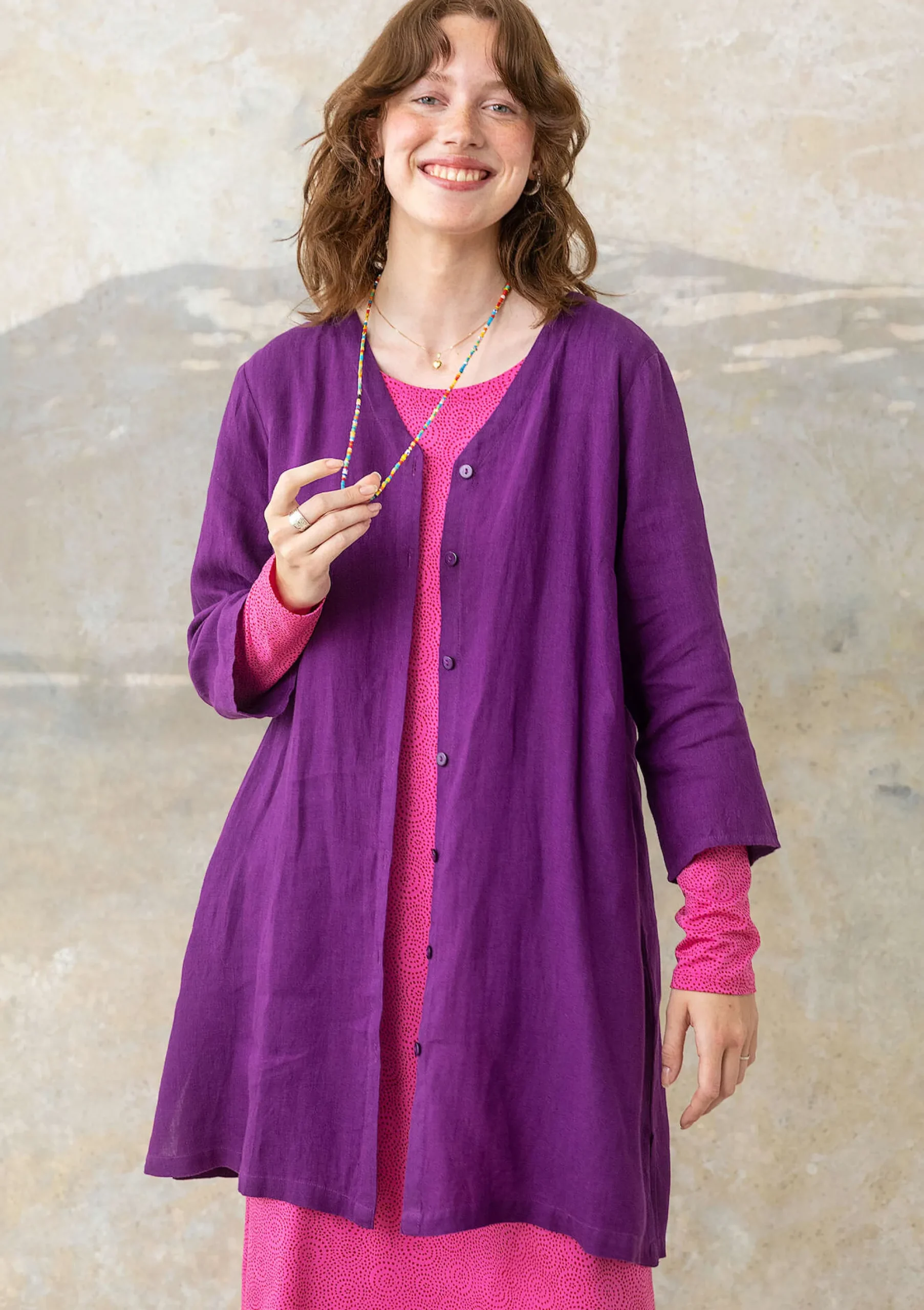 New Gudrun Sjödén Bluse Aus Leinengewebe pflaume