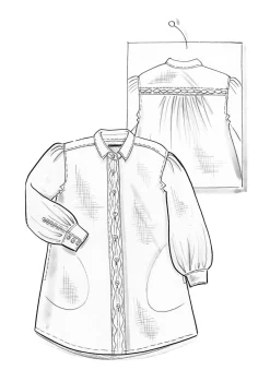 Sale Gudrun Sjödén Bluse Dunes Aus Bio-Baumwolle/Leinen dunkelrosa