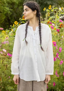 Clearance Gudrun Sjödén Bluse Garden Aus Bio-Baumwolle vanille