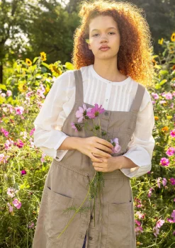 Clearance Gudrun Sjödén Bluse Garden Aus Bio-Baumwolle vanille