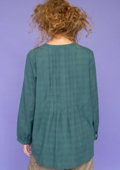 Clearance Gudrun Sjödén Bluse Garden Aus Bio-Baumwolle opalgrün