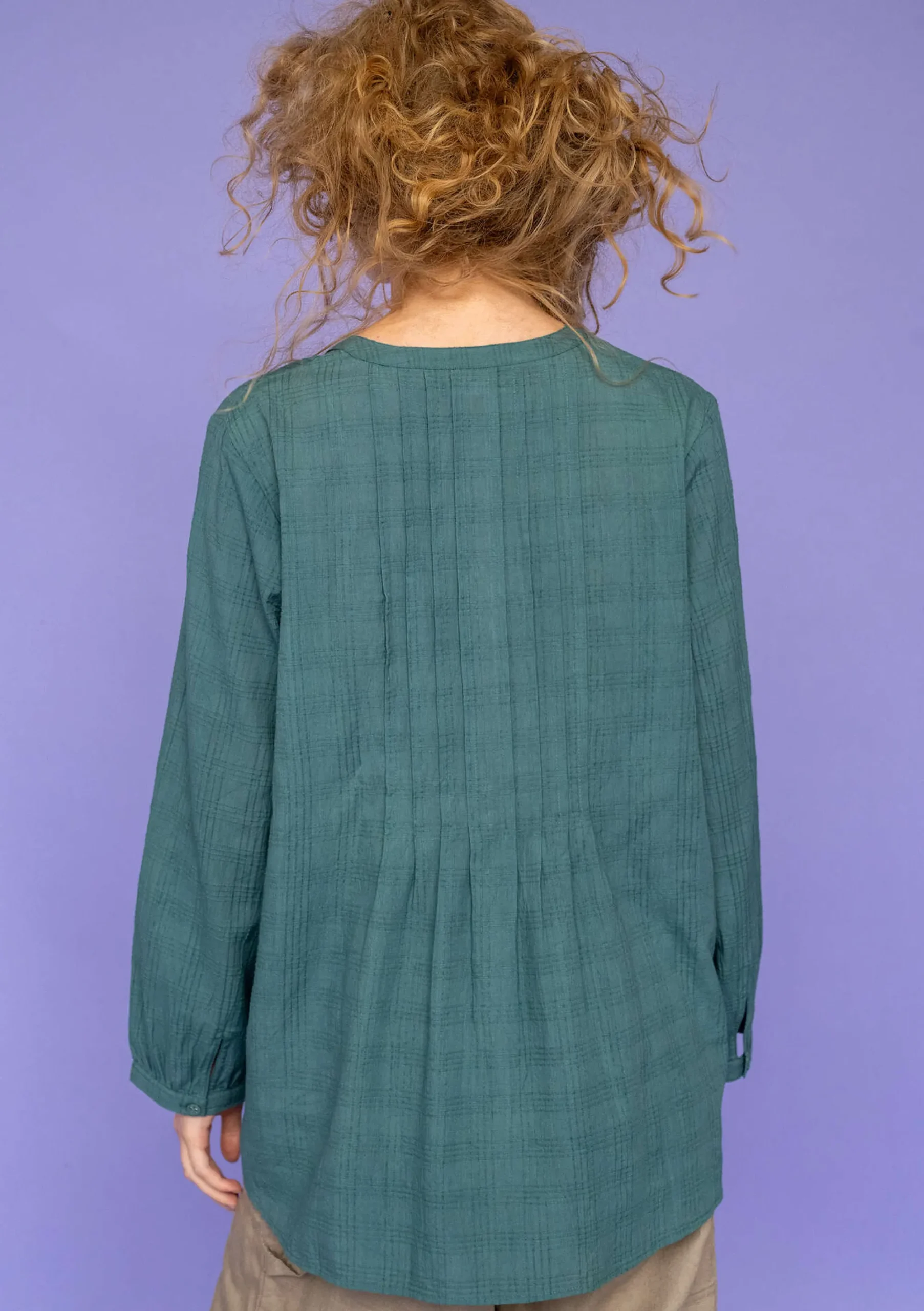 Clearance Gudrun Sjödén Bluse Garden Aus Bio-Baumwolle opalgrün