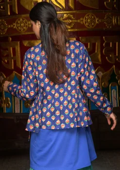 Gudrun Sjödén Bluse Himalaya Aus Bio-Baumwolle mitternachtsblau