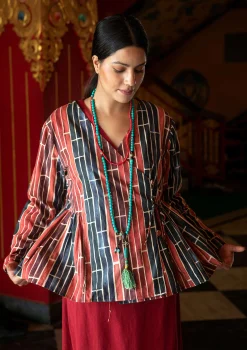 Discount Gudrun Sjödén Bluse Himalaya Aus Bio-Baumwolle opalgrün