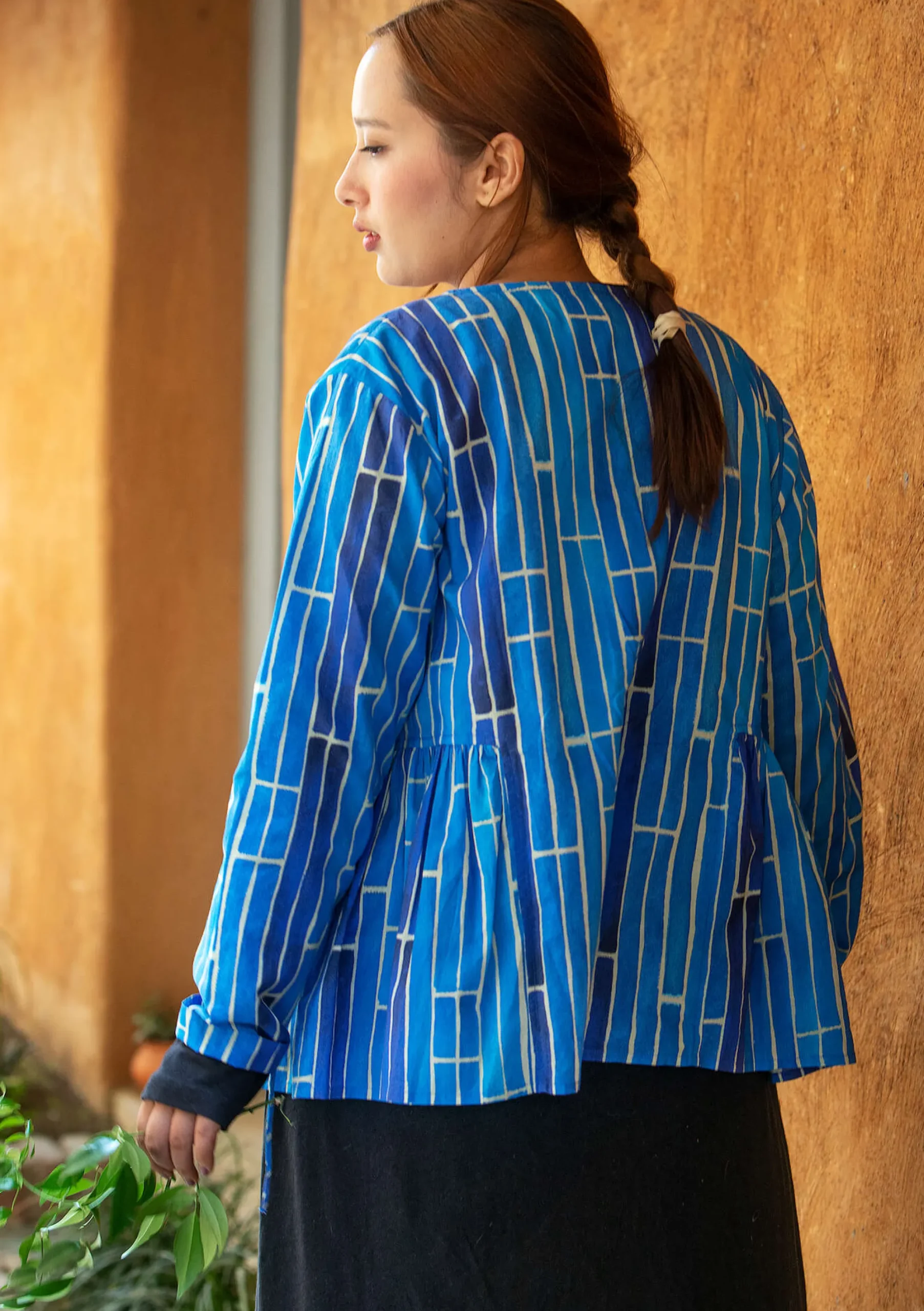 Online Gudrun Sjödén Bluse Himalaya Aus Bio-Baumwolle brillantblau