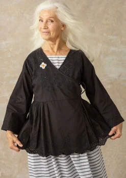 Gudrun Sjödén Bluse Syd Aus Bio-Baumwollgewebe schwarz