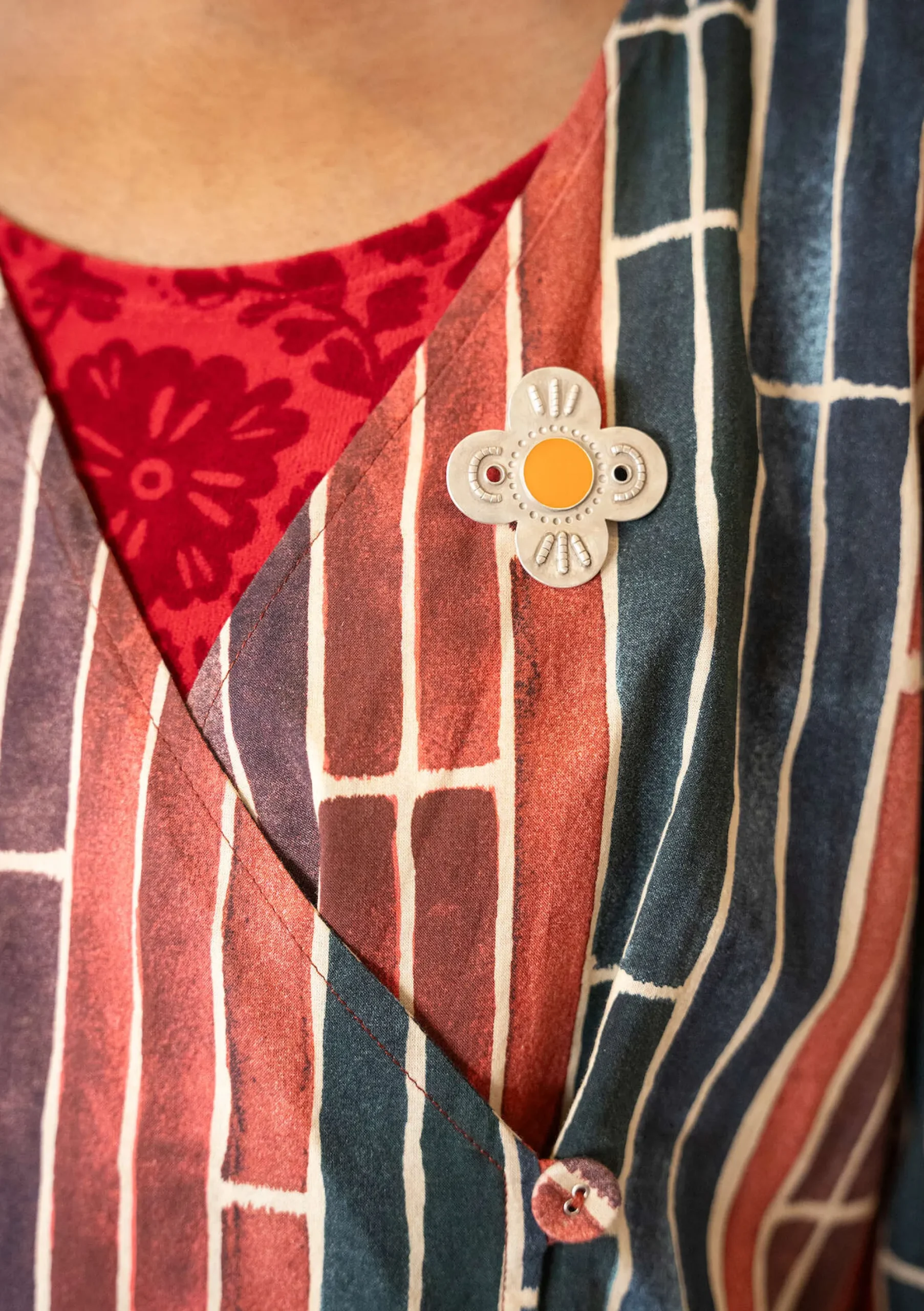 Clearance Gudrun Sjödén Brosche Flower Aus silber