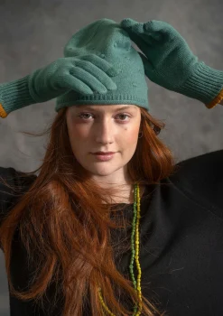 Gudrun Sjödén Fingerhandschuhe Aus Wolle/Bio-Baumwolle, Mit Touchfunktion wermutkraut