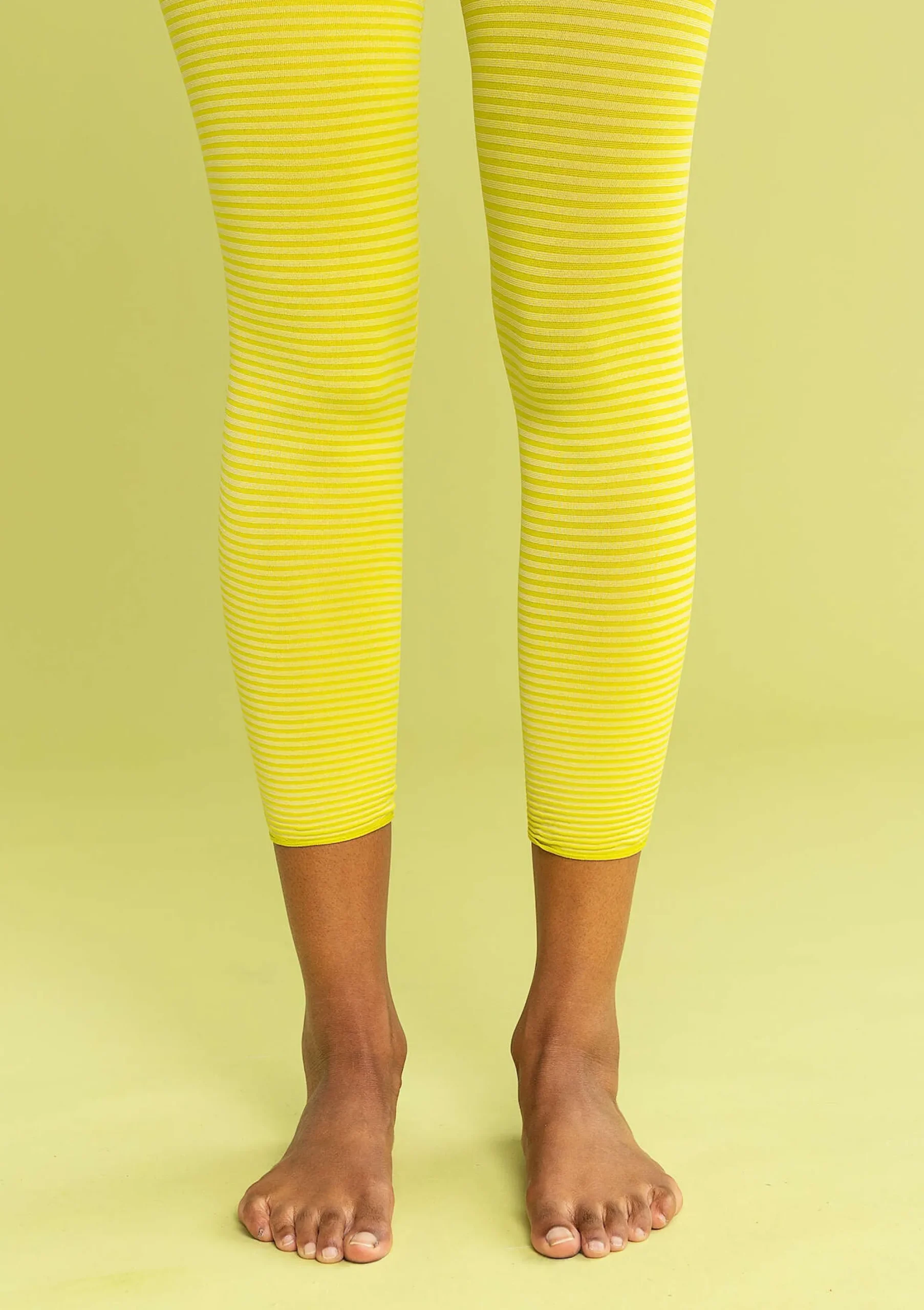 Clearance Gudrun Sjödén Gestreifte Leggings Aus Recycling-Polyamid limettengrün-ungebleicht