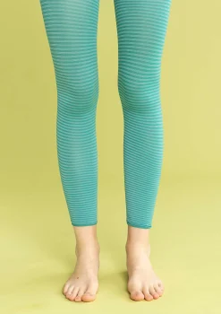 Outlet Gudrun Sjödén Gestreifte Leggings Aus Recycling-Polyamid aqua-taubenblau