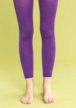 Gudrun Sjödén Gestreifte Leggings Aus Recycling-Polyamid pflaume-himmelblau