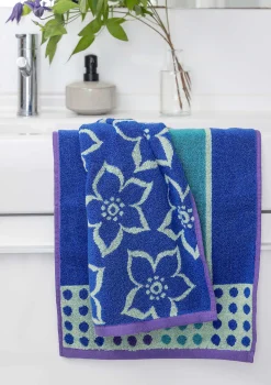 Discount Gudrun Sjödén Gästehandtuch Flow Aus Bio-Baumwolle 2er-Pack brillantblau