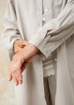 Online Gudrun Sjödén Hemdbluse Aus Bio-Baumwollgewebe hellgrau