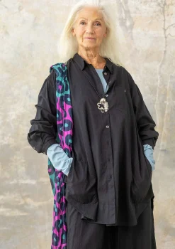 Sale Gudrun Sjödén Hemdbluse Aus Bio-Baumwollgewebe schwarz