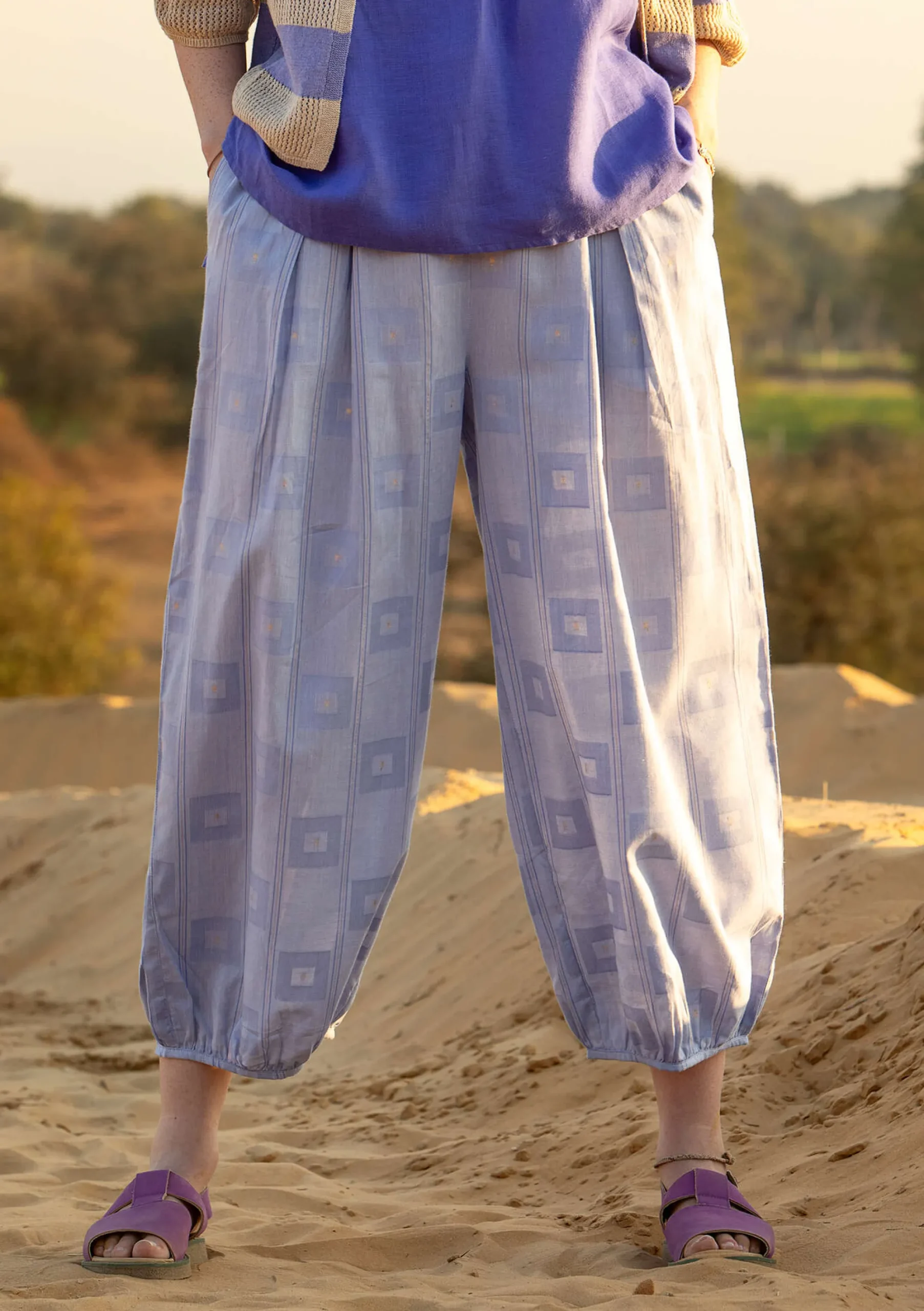 Discount Gudrun Sjödén Hose Cirrus Aus Bio-Baumwollgewebe lavendel