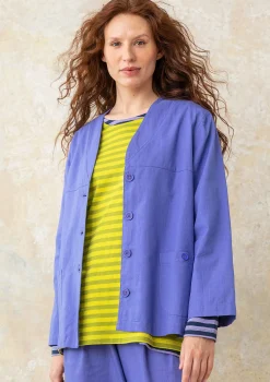 Clearance Gudrun Sjödén Jacke Aus Bio-Baumwollgewebe himmelblau