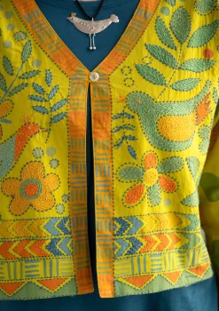 Outlet Gudrun Sjödén Jacke Calcutta Aus Bio-Baumwolle dijonsenf