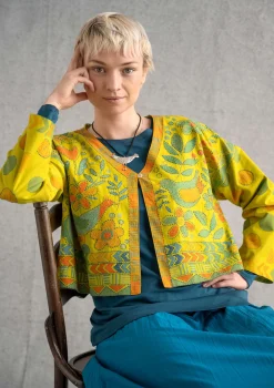 Outlet Gudrun Sjödén Jacke Calcutta Aus Bio-Baumwolle dijonsenf