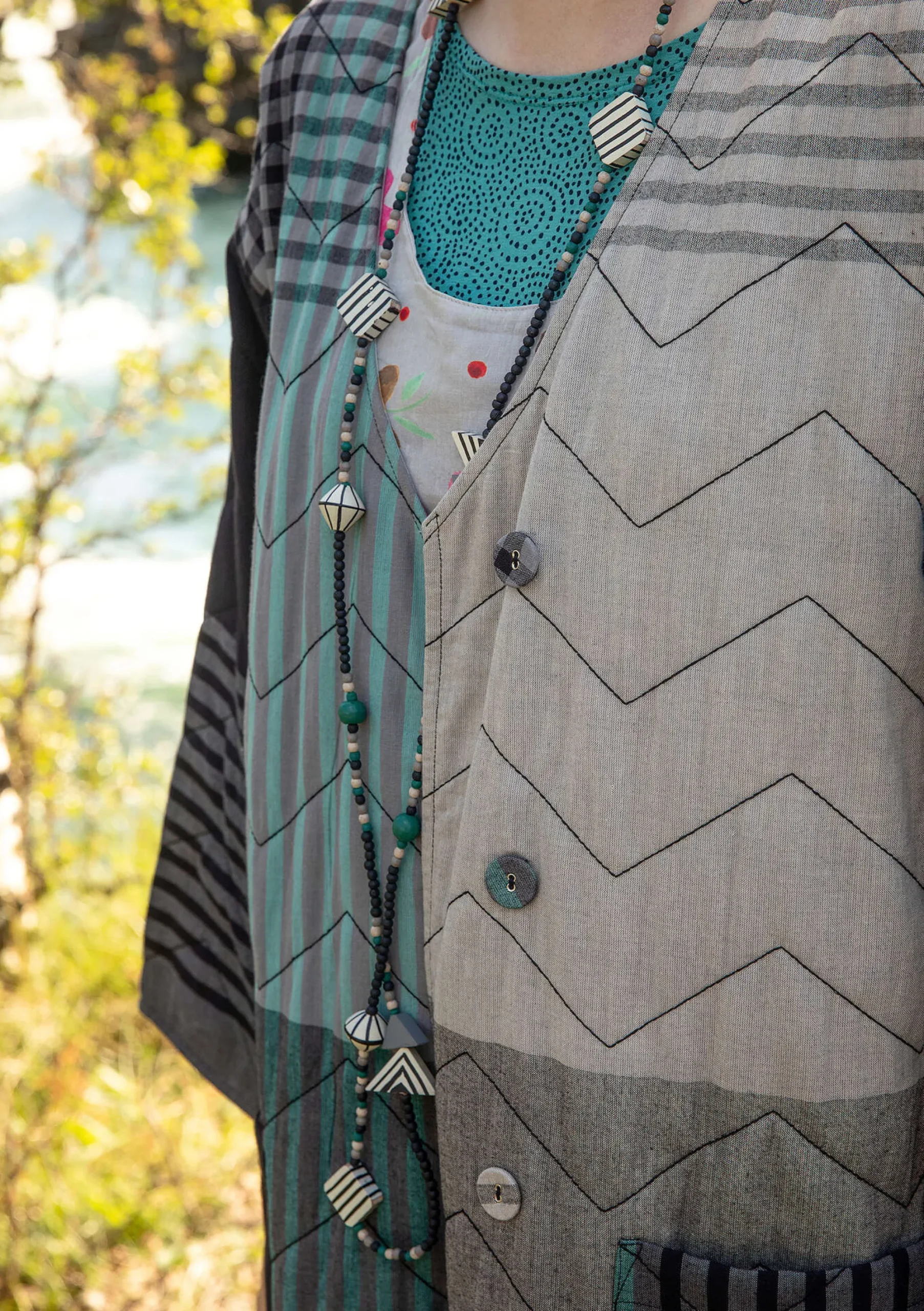New Gudrun Sjödén Jacke Madras Aus Bio-Baumwolle schwarz