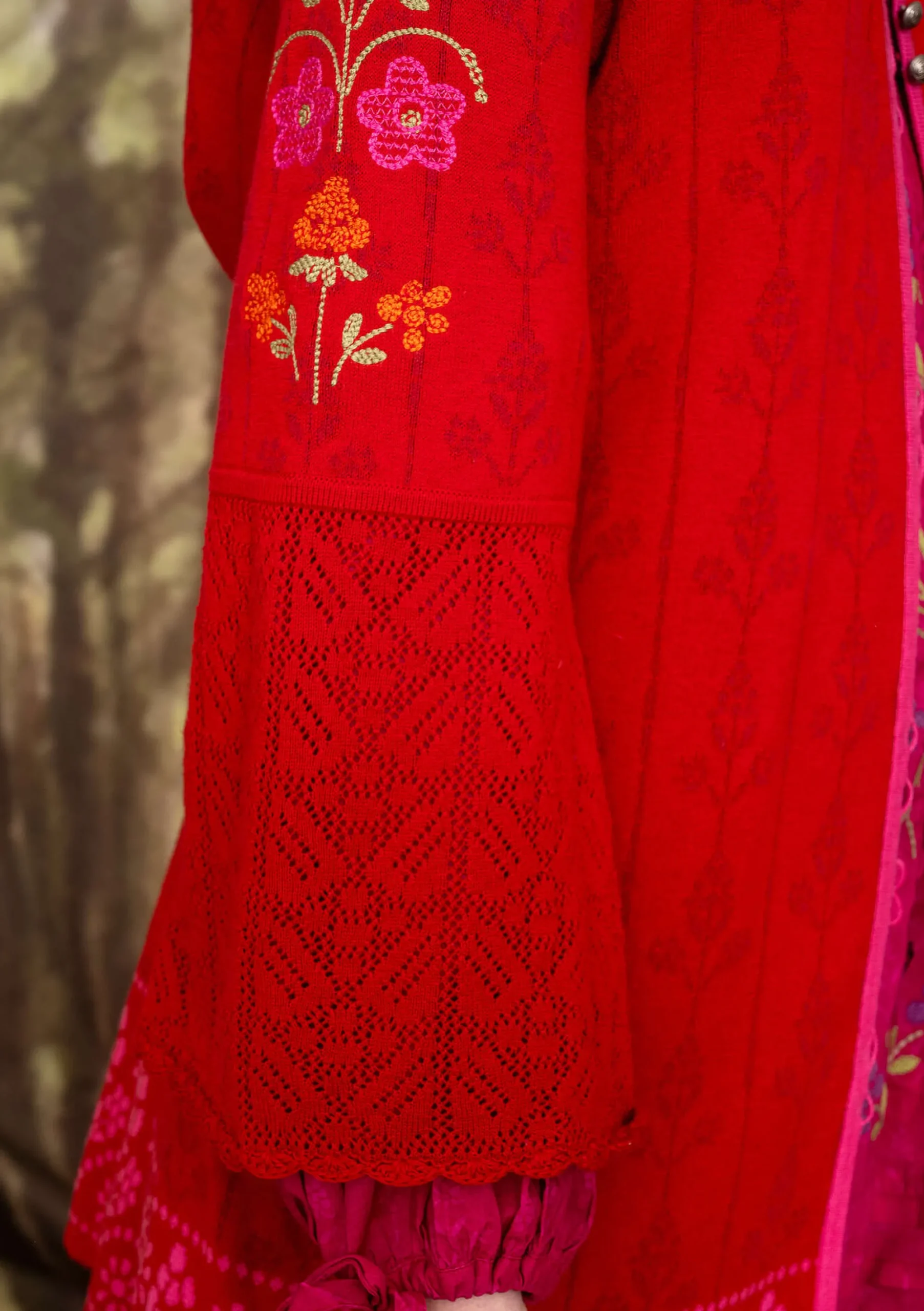 Gudrun Sjödén Jacquardstrickjacke Sunnanå Aus Bio-/Recycling-Baumwolle tomate