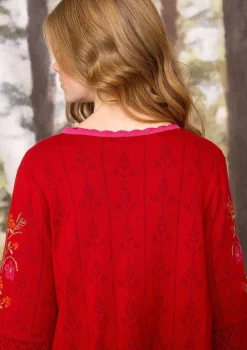 Gudrun Sjödén Jacquardstrickjacke Sunnanå Aus Bio-/Recycling-Baumwolle tomate