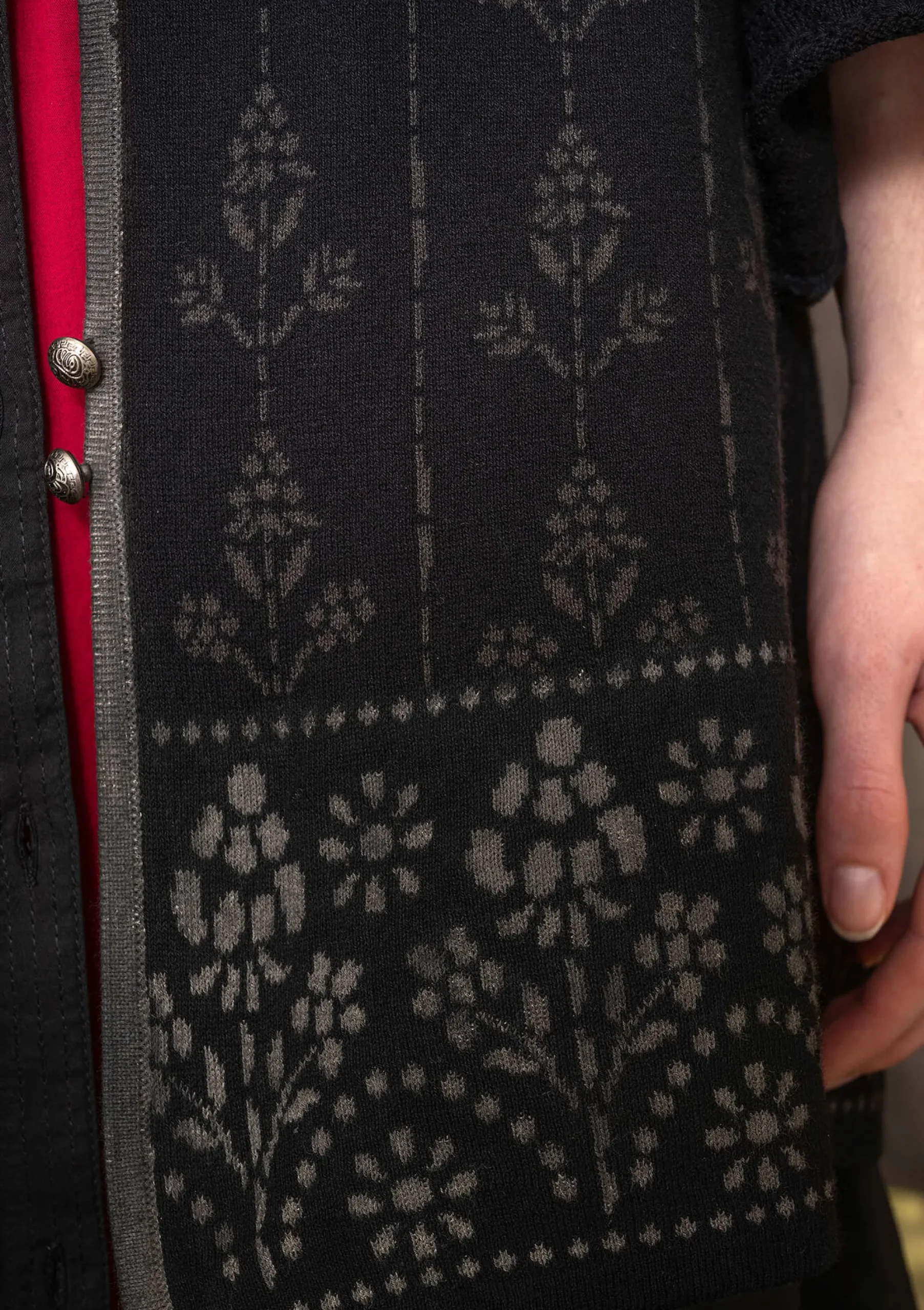 Discount Gudrun Sjödén Jacquardstrickjacke Sunnanå Aus Bio-/Recycling-Baumwolle schwarz