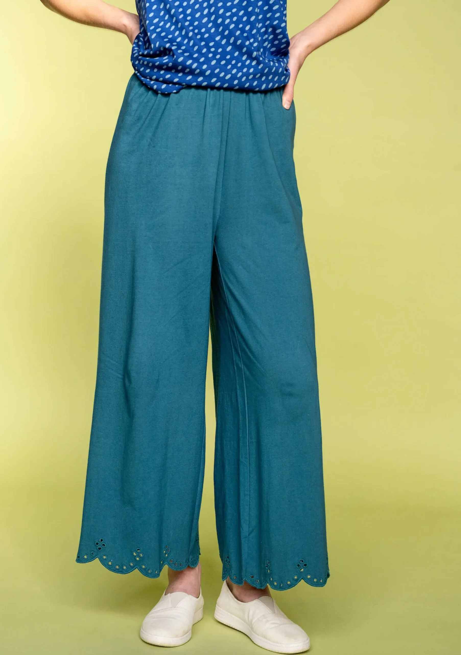 Outlet Gudrun Sjödén Jerseyhose Aus Bio-Baumwolle hellpetrol