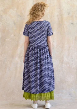 New Gudrun Sjödén Jerseykleid Billie Aus Bio-Baumwolle/Modal dunkelindigo-gemustert