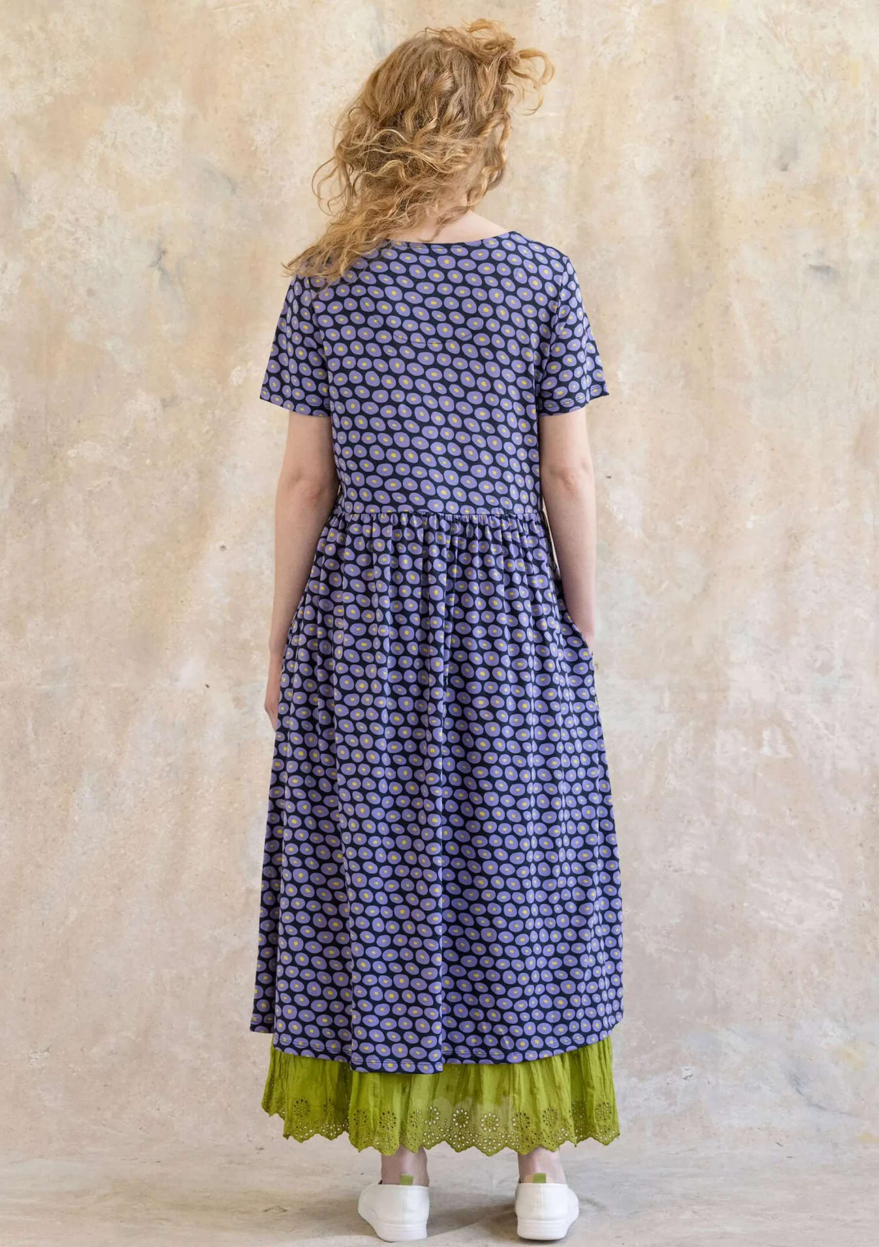 New Gudrun Sjödén Jerseykleid Billie Aus Bio-Baumwolle/Modal dunkelindigo-gemustert