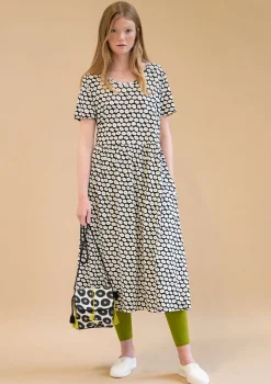 Outlet Gudrun Sjödén Jerseykleid Billie Aus Bio-Baumwolle/Modal schwarz-gemustert