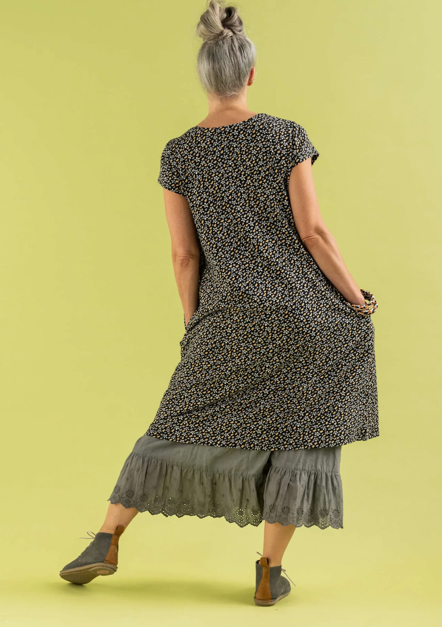 Discount Gudrun Sjödén Jerseykleid Jane Aus Bio-Baumwolle/Elasthan schwarz-gemustert