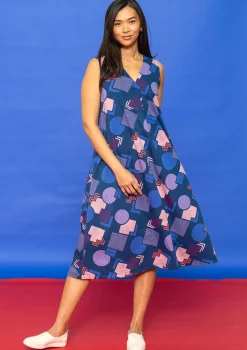 Clearance Gudrun Sjödén Jerseykleid Kompass Aus Bio-Baumwolle indigoblau