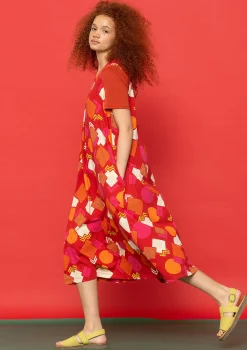 Clearance Gudrun Sjödén Jerseykleid Kompass Aus Bio-Baumwolle walderdbeere