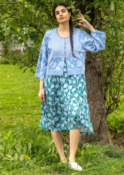 Online Gudrun Sjödén Jerseykleid Luisa Aus Bio-Baumwolle aqua