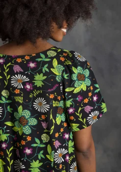 Sale Gudrun Sjödén Jerseykleid Midsommarnatt Aus Bio-Baumwolle schwarz