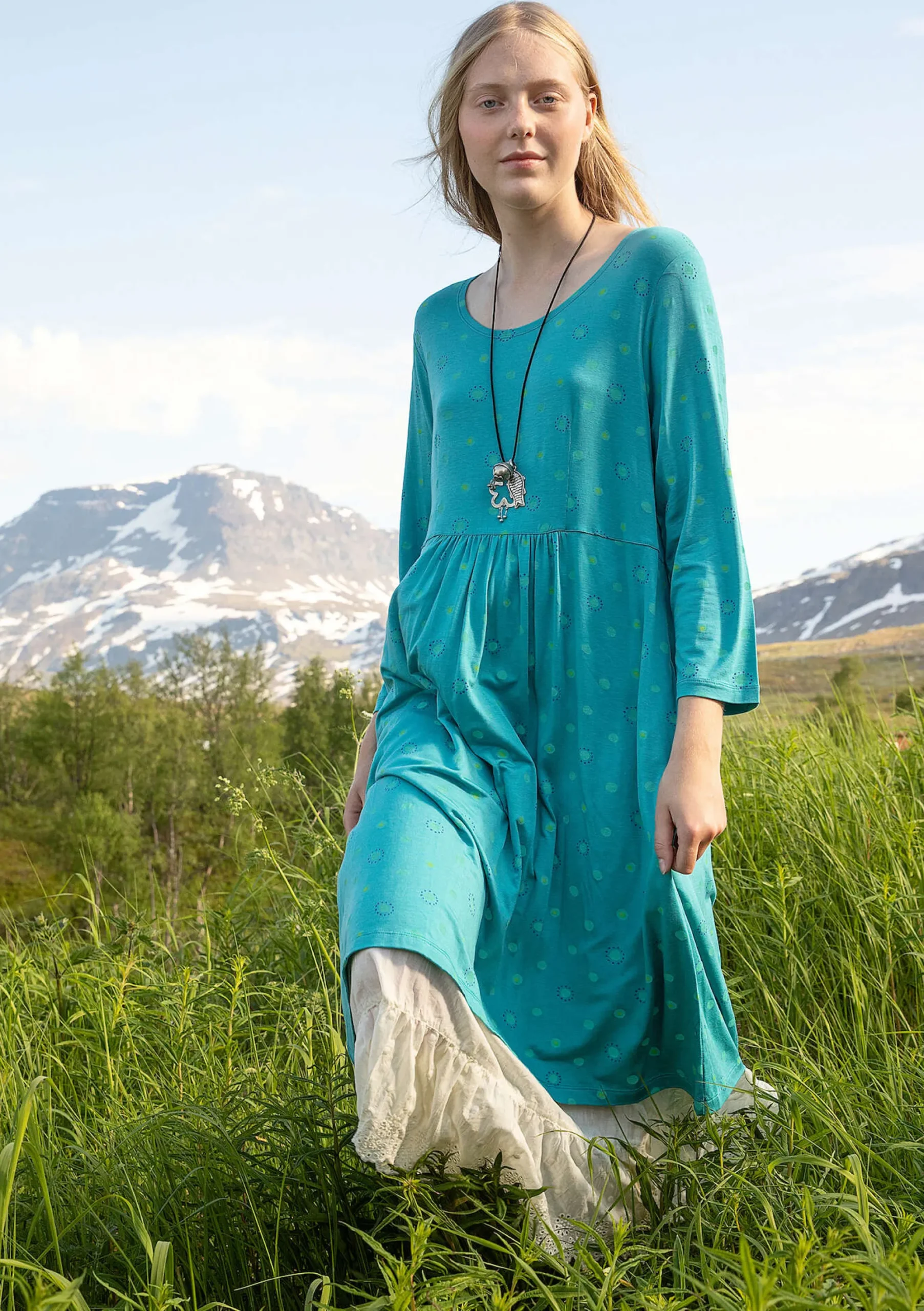 Sale Gudrun Sjödén Jerseykleid Pencil Aus Lyocell/Elasthan türkis