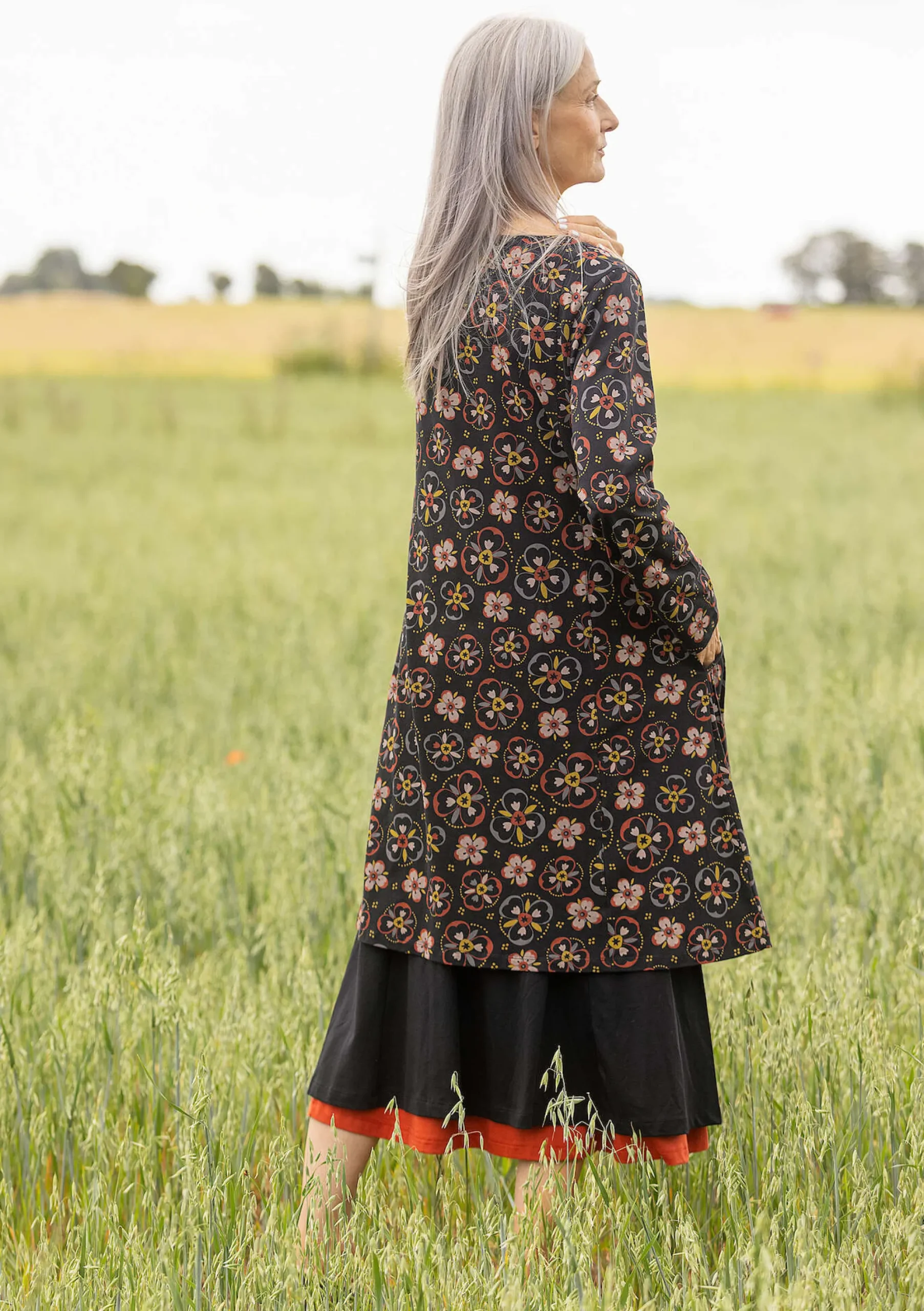 New Gudrun Sjödén Jerseykleid Star Aus Bio-Baumwolle schwarz