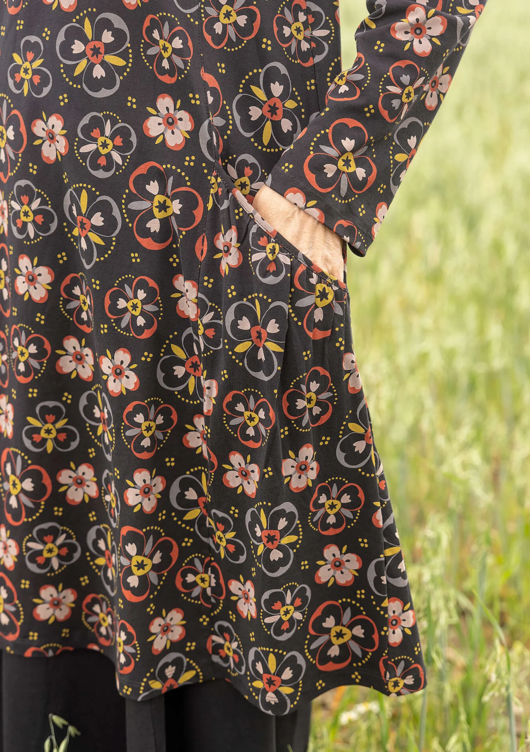 New Gudrun Sjödén Jerseykleid Star Aus Bio-Baumwolle schwarz
