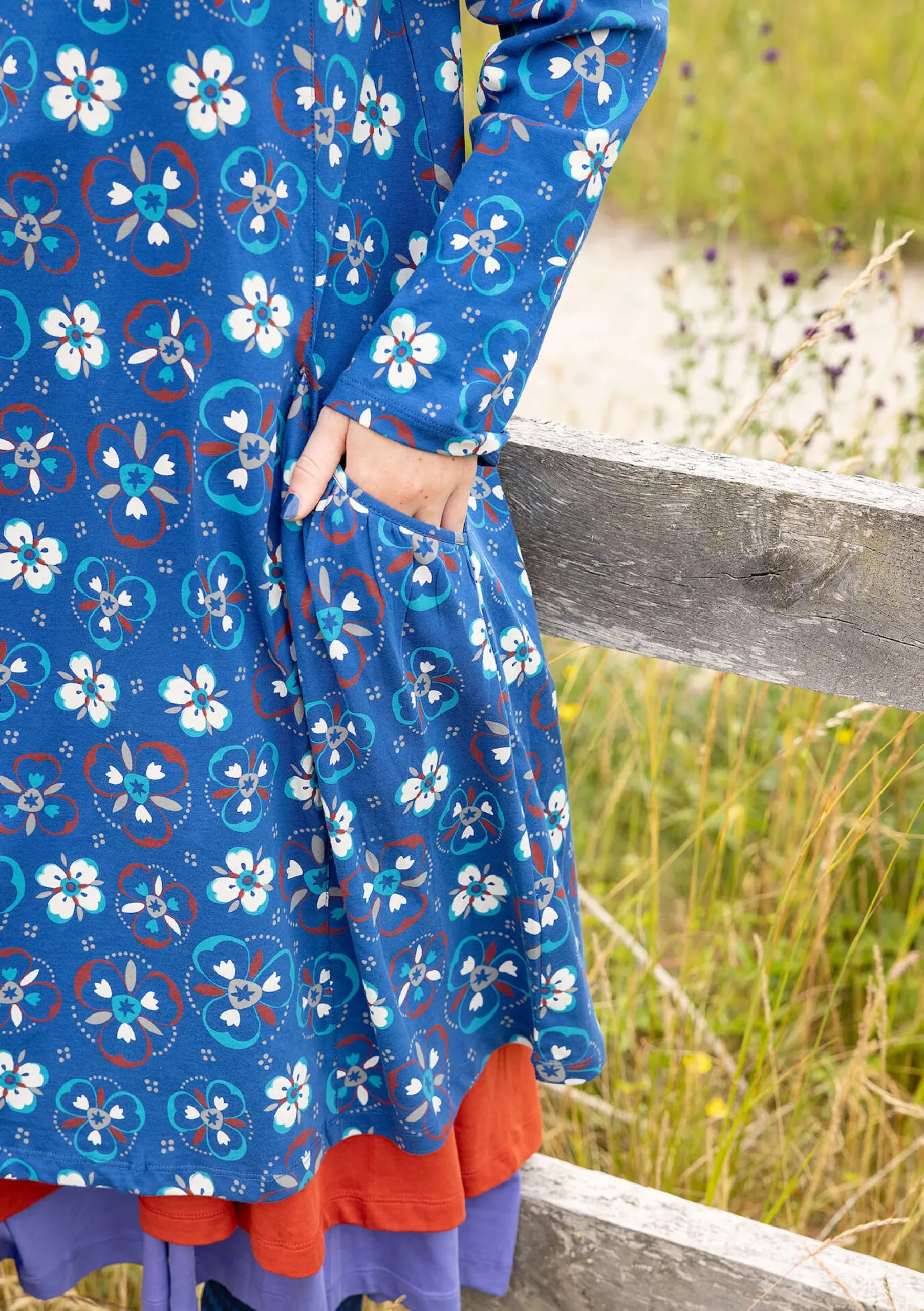 Outlet Gudrun Sjödén Jerseykleid Star Aus Bio-Baumwolle porzellanblau