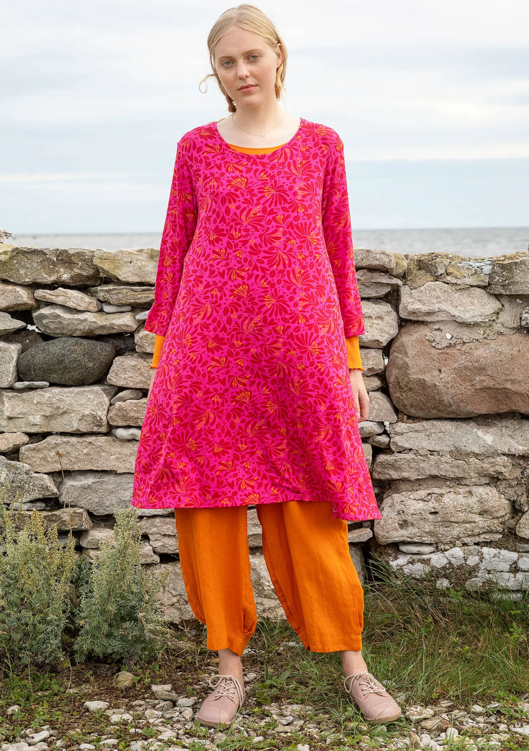 Hot Gudrun Sjödén Jerseykleid Strandäng Aus Lyocell/Elasthan dunkelpfingstrose