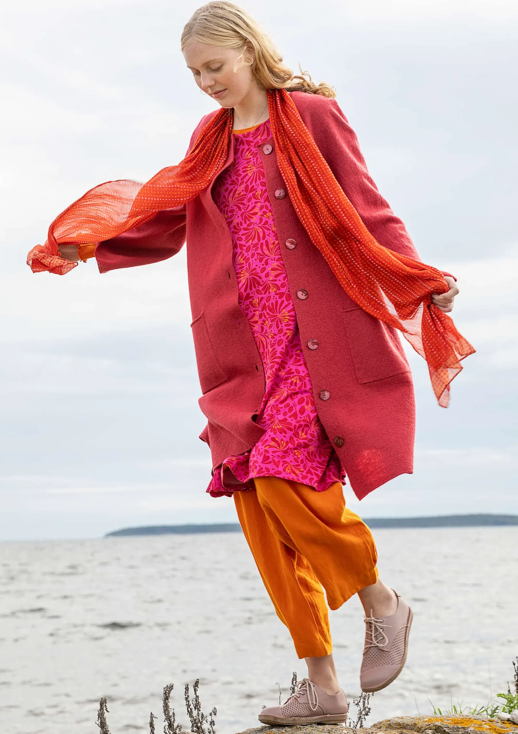 Hot Gudrun Sjödén Jerseykleid Strandäng Aus Lyocell/Elasthan dunkelpfingstrose